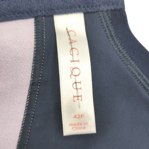 Lane Bryant Cacique Bra Lightly Lined Full Coverage U/W Size 42F Navy Blue - Picture 7 of 10